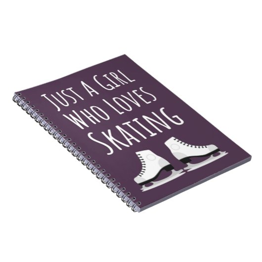 Cute Pink Ice Skating Gifts Skater Cool Girls Kids Notitieboek (Rechterzijde)