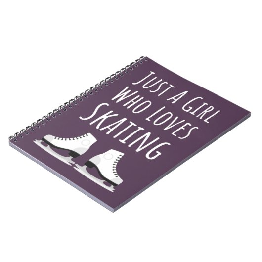 Cute Pink Ice Skating Gifts Skater Cool Girls Kids Notitieboek (Linkerzijde)