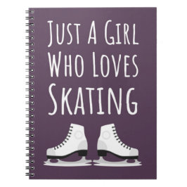 Cute Pink Ice Skating Gifts Skater Cool Girls Kids Notitieboek
