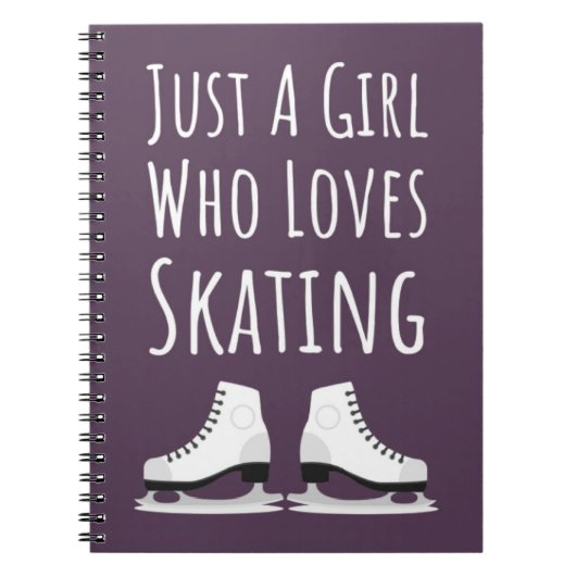 Cute Pink Ice Skating Gifts Skater Cool Girls Kids Notitieboek (Voorkant)
