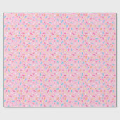 Cute Pink Icing met Sprinkles Donut Cadeaupapier (Vlak)