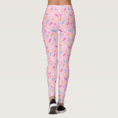 Cute Pink Icing met Sprinkles Donut Leggings (Achterkant)