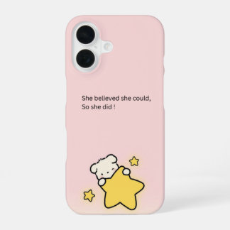Cute Pink iPhone 16 Cover– Motivational Hoesje