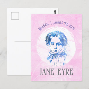 Cute Pink Jane Eyre Portrait Reader Ik trouwde hem Briefkaart