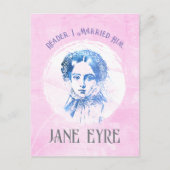 Cute Pink Jane Eyre Portrait Reader Ik trouwde hem Briefkaart (Voorkant)