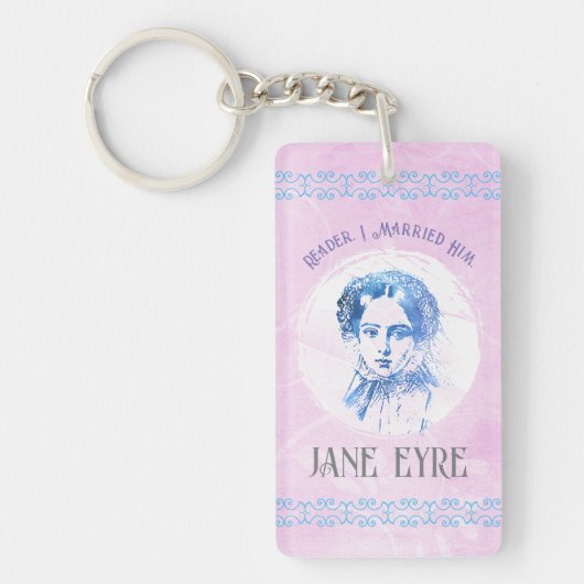 Cute Pink Jane Eyre Portrait Reader Ik trouwde hem Sleutelhanger (Voorkant)