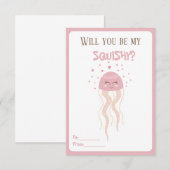 Cute Pink Jellyfish Hearts Valentijns klaslokaal (Voorkant / Achterkant)