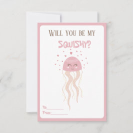 Cute Pink Jellyfish Hearts Valentijns klaslokaal