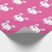 Cute Pink Kawaii Bunny Cadeaupapier (Hoek)