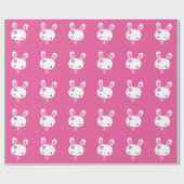 Cute Pink Kawaii Bunny Cadeaupapier (Vlak)