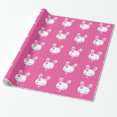 Cute Pink Kawaii Bunny Cadeaupapier (Uitgerold)