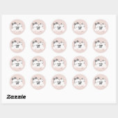 Cute Pink Kawaii Cat Sparkle Bedankt Clouds Ronde Sticker (Vel)