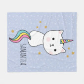 Cute Pink Kawaii Catcorn Illustratie Fleece Deken (Voorkant (Horizontaal))