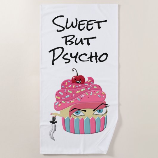 Cute Pink Kawaii Cupcake Halloween Party Strandlaken (Voorkant)