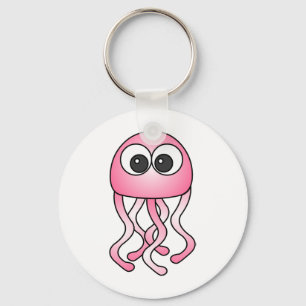 Cute Pink Kawaii Jellyfish Sleutelhanger
