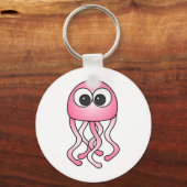 Cute Pink Kawaii Jellyfish Sleutelhanger (Voorkant)