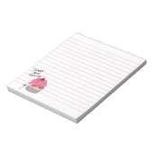 Cute Pink Kawaii Killer Cupcake Halloween Party Notitieblok (Linkerzijde)