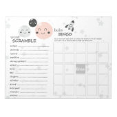 Cute Pink Kawaii Planet & Moons Baby shower Games Notitieblok (Voorkant)