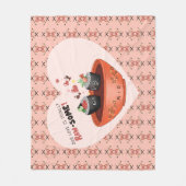 Cute Pink Kawaii Sushi in Love Valentijnsdag Fleece Deken (Voorkant)