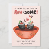 Cute Pink Kawaii Sushi Valentijnsdag Funny Pun Feestdagenkaart (Voorkant)