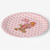 Cute Pink kerst Gingerbrood Girl Holiday Papieren Bordje (Gekanteld)