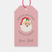 Cute Pink  kerstman Cadeaulabel (Achterkant)