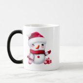 Cute Pink kerstman Snowman Magische Mok (Links)