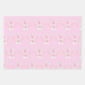 Cute Pink kerstmis Snowman Kinder Custom Inpakpapier Vel (Voorkant)