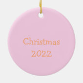 Cute Pink kerstmis Snowman Kinder Custom Keramisch Ornament (Achterkant)