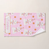 Cute Pink kerstpoka Dot Snowman Custom Handdoek (Handdoek)