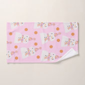 Cute Pink Kerstpoka Dot Snowman Handdoek (Handdoek)