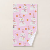 Cute Pink Kerstpoka Dot Snowman Handdoek (Handdoek)