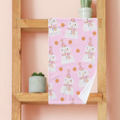 Cute Pink Kerstpoka Dot Snowman Handdoek