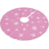 Cute Pink-kerstsnowflake-winterpatroon Kerstboom Rok (Gekanteld)