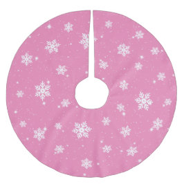 Cute Pink-kerstsnowflake-winterpatroon Kerstboom Rok