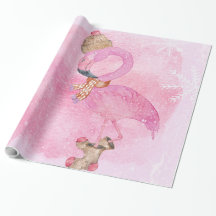 Cute Pink Kerstwinter Flamingo Bird