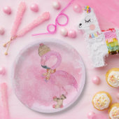 Cute Pink Kerstwinter Flamingo Bird Papieren Bordje (Feest)