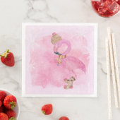 Cute Pink Kerstwinter Flamingo Bird Servet (Insitu)