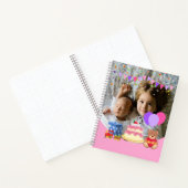 Cute Pink Kinder Toys Birthday Celebration Foto Notitieboek (Binnen)