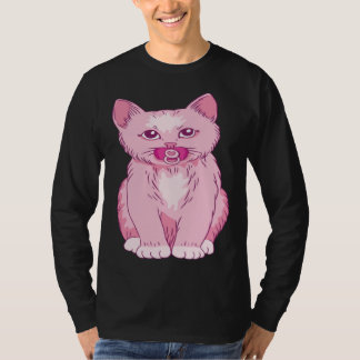 Cute Pink Kitten Baby Animal Pet With Pacifier T-shirt