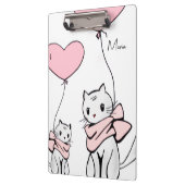 Cute Pink Kitten Cats Hearts Clipboard  Klembord (Links)