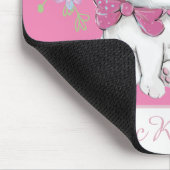 Cute Pink Kitten en Flowers Girl's Muismat (Hoek)