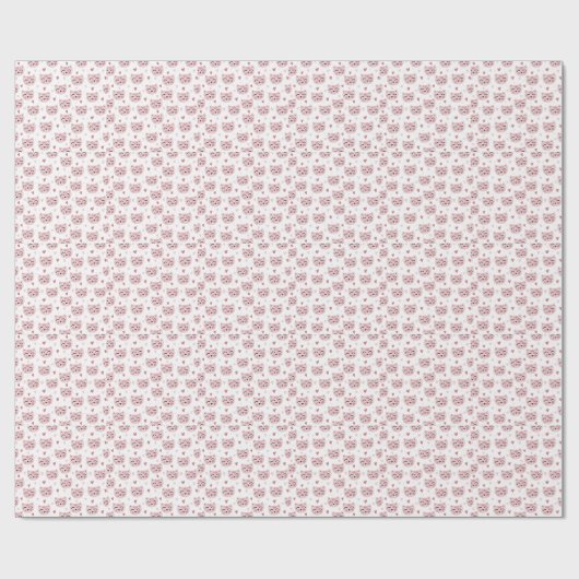 Cute Pink Kittens and Hearts Pattern for Kids Cadeaupapier (Vlak)