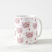 Cute Pink Kittens and Hearts Pattern for Kids Koffiemok (Voorkant rechts)