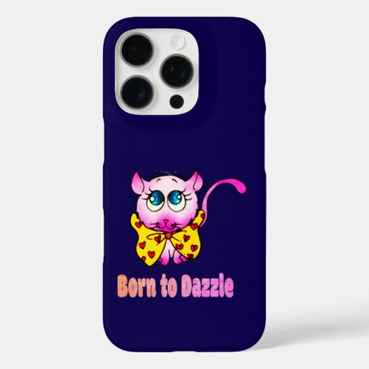 Cute Pink Kitty - Born to Dazzle Art Case-Mate iPhone Case (Achterkant)