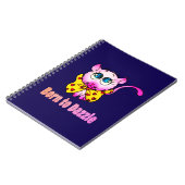 Cute Pink Kitty - Born to Dazzle Art Notitieboek (Linkerzijde)