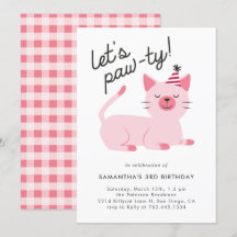 Cute Pink Kitty Cat Birthday Party