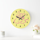 Cute Pink Kitty Cat Grote Klok (Huis)