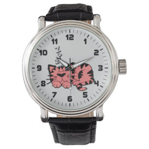 Cute Pink Kitty Cat Nap Wrist Watch Horloge