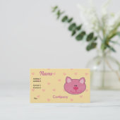 Cute Pink Kitty Cat Visitekaartje (Staand voorkant)